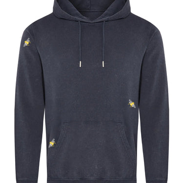 Bee Embroidered Hoodie Grey