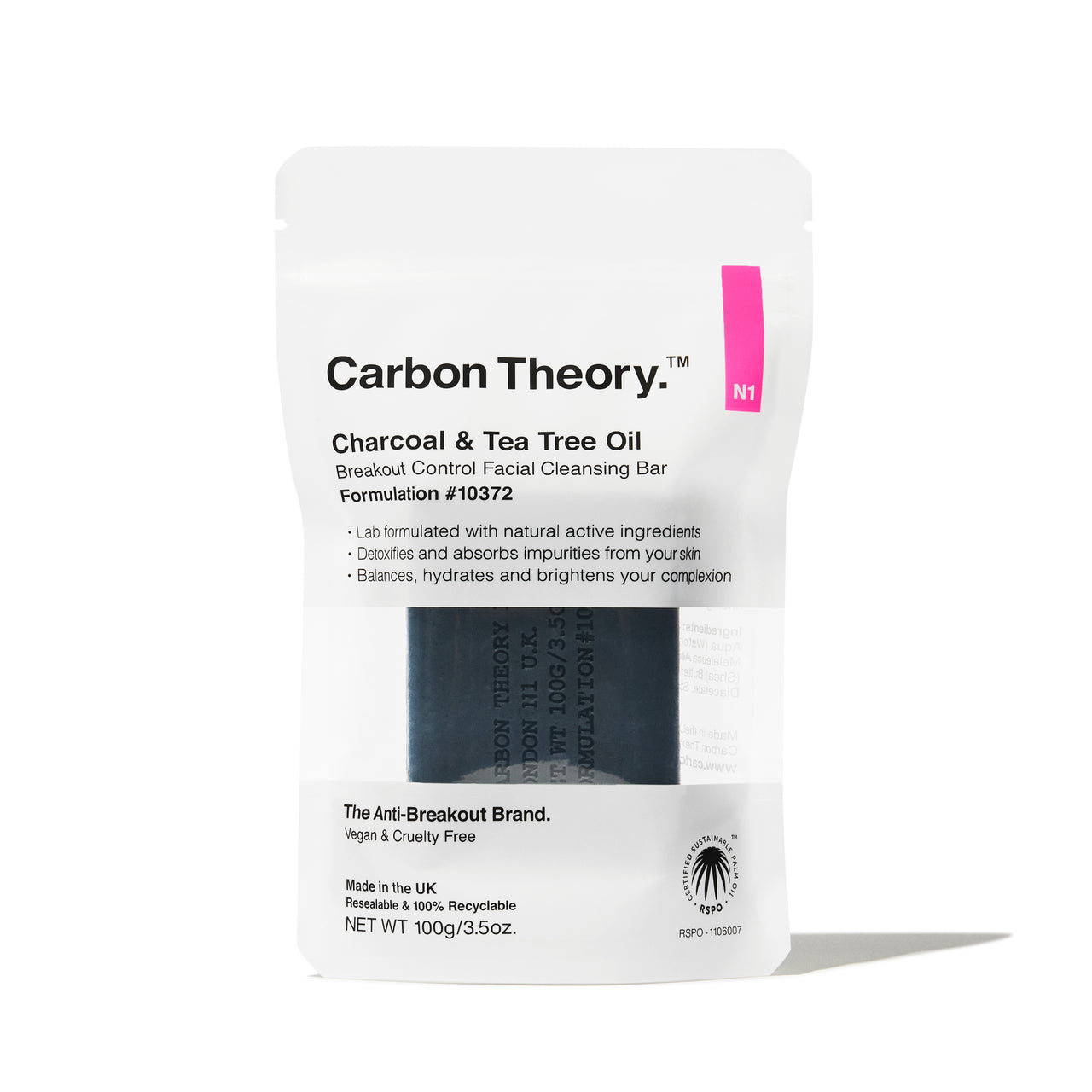 CARBON THEORY - CHARCOAL AND TEA TREE OIL FACIAL CLEANSING BAR